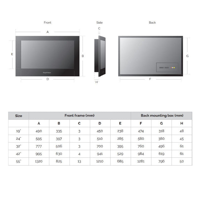 ProofVision 24inch Smart Spiegel Badkamer & douche TV