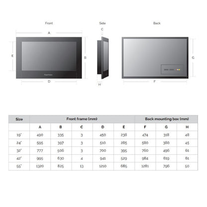 ProofVision 24inch Smart Spiegel Badkamer & douche TV